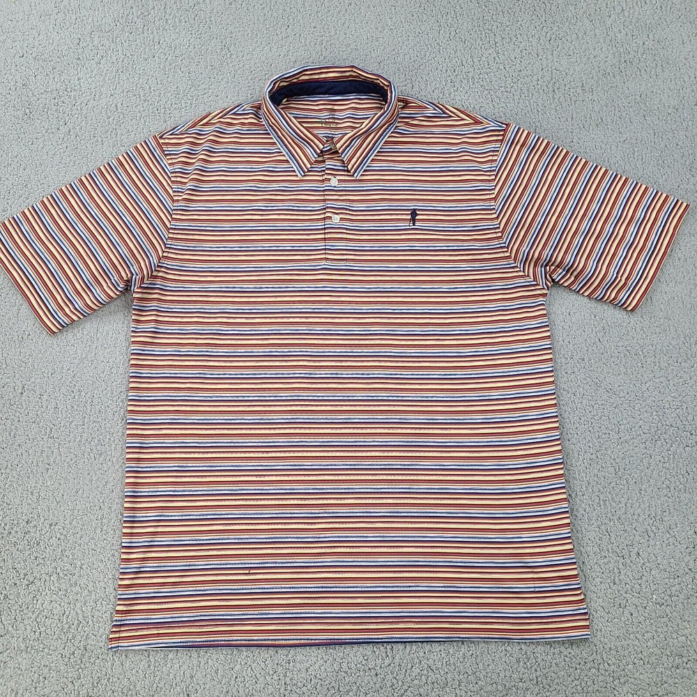 Payne Stewart Golf Polo Shirt Men’s‎ Large Multicolor Striped (Holes)